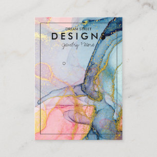 Pink Blue Gold Trendring Display Card Visitenkarte