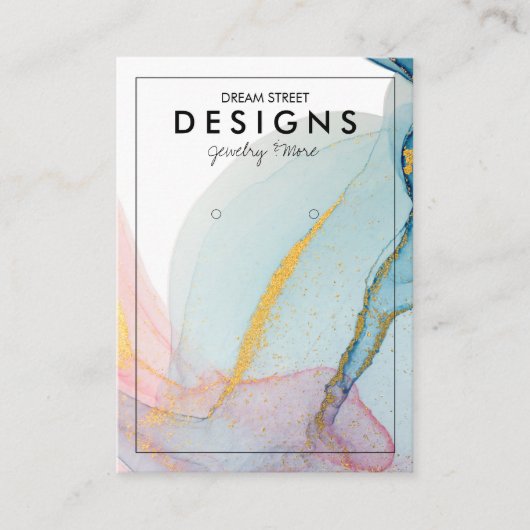 Pink Blue Gold Trendring Display Card Visitenkarte (Vorderseite)