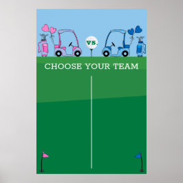Pink Blue Golf Gender Reveal Spiel, Ihre Stimme ab Poster