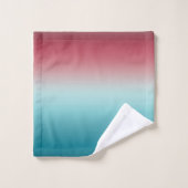 Pink & Blue Gradient Dusty Rose Aqua & Aquamarin O Badhandtuch Set (Waschlappen)