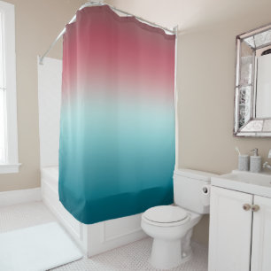 Pink & Blue Gradient Dusty Rose Aqua & Aquamarin O Duschvorhang
