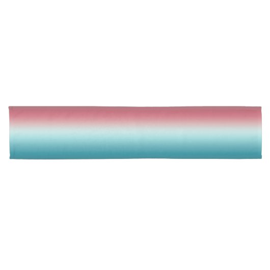 Pink & Blue Gradient Dusty Rose Aqua & Aquamarin O Kurzer Tischläufer (Horizontal)