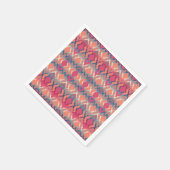Pink Blue Gradient Geo Tribal Ikat Diamond Muster Serviette (Ecke)