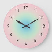 Pink Blue Gradient Ombre Pastel Ästhetik Große Wanduhr (Vorderseite)
