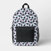 PINK BLUE GRAT BLACK GEOMETRIC PATTERN BEDRUCKTER RUCKSACK (Vorderseite)