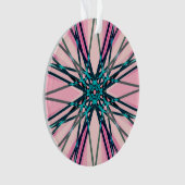 Pink Blue Gray Fraktal Snowflake Winterfestival Ornament (Vorderseite)