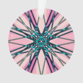 Pink Blue Gray Fraktal Snowflake Winterfestival Ornament (Vorderseite)