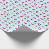 Pink Blue Green Butterfly Baby Dusche Geburtstag Geschenkpapier (Ecke)