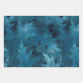 PINK BLUE GREEN FALL AUTUMN LEAVES WRAPPING PAPER  GESCHENKPAPIER SET (Vorderseite 3)