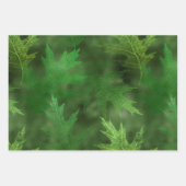 PINK BLUE GREEN FALL AUTUMN LEAVES WRAPPING PAPER  GESCHENKPAPIER SET (Vorderseite 2)