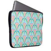 Pink Blue Green Fan Muster Laptopschutzhülle (Vorne Rechts)