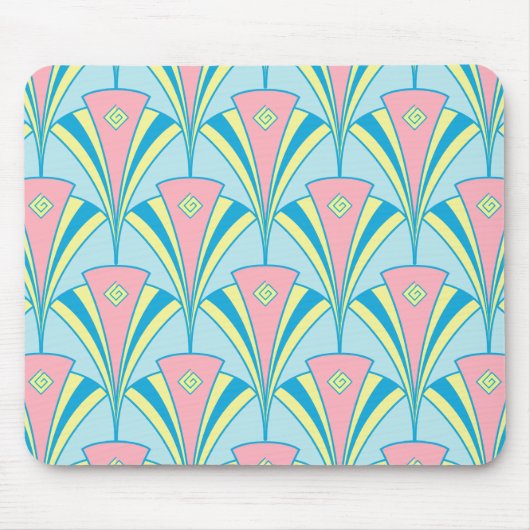 Pink Blue Green Fan Muster Mousepad (Vorne)