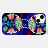 PINK BLUE GREEN FLORAL MONOGRAMM Case-Mate iPhone HÜLLE (Rückseite (Horizontal))