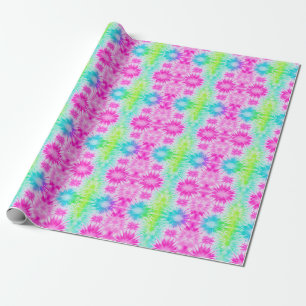 Pink Blue & Green Gefärbte Krawatte Geschenkpapier