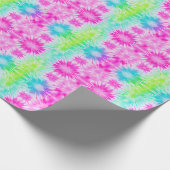 Pink Blue & Green Gefärbte Krawatte Geschenkpapier (Ecke)