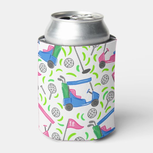Pink Blue Green Golf Dosenkühler (Kanne Vorderseite)