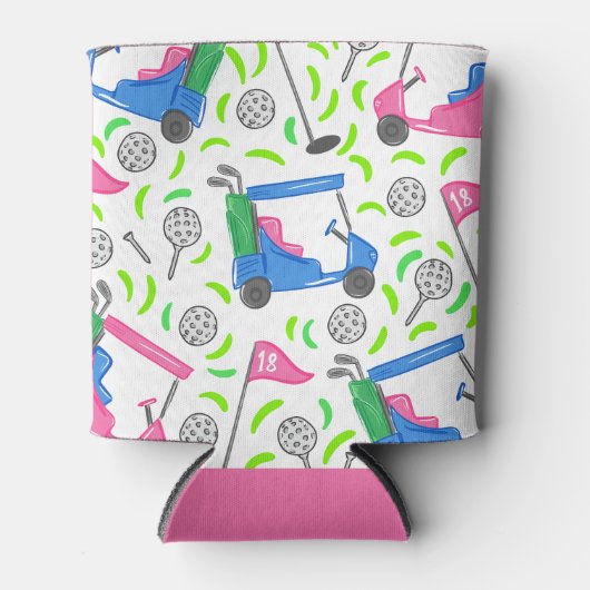 Pink Blue Green Golf Dosenkühler (Vorderseite)