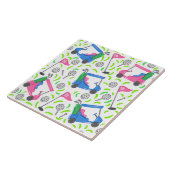 Pink Blue Green Golf Fliese (Seite)