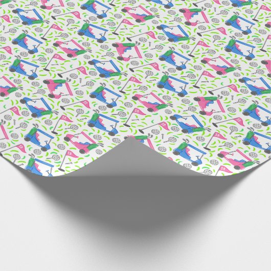 Pink Blue Green Golf Geschenkpapier (Ecke)