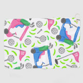 Pink Blue Green Golf Handtuch (Horizontal)