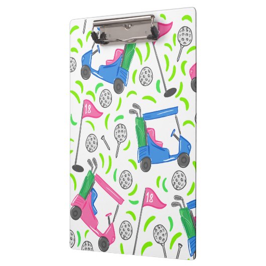 Pink Blue Green Golf Klemmbrett (Links)