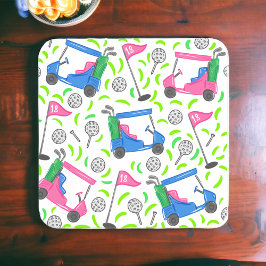 Pink Blue Green Golf Preppy Getränkeuntersetzer