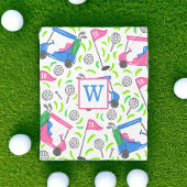 Pink Blue Green Golf Preppy Initial Fleecedecke