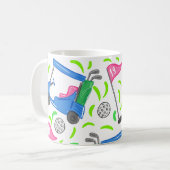 Pink Blue Green Golf Preppy Kaffeetasse (Vorderseite Links)