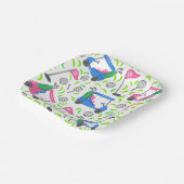 Pink Blue Green Golf Preppy Pappteller (Gewinkelt)
