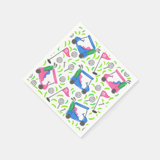 Pink Blue Green Golf Preppy Serviette (Ecke)