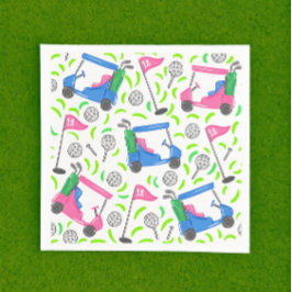 Pink Blue Green Golf Preppy Serviette