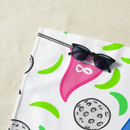 Pink Blue Green Golf Preppy Strandtuch