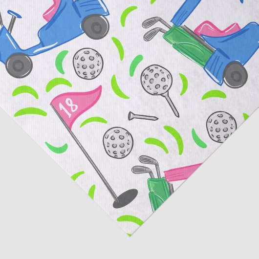 Pink Blue Green Golf Seidenpapier (Ausschnitt)