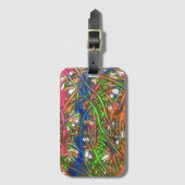 Pink, Blue, Green, Orange, Marble Artwork Gepäckanhänger (Vorderseite Vertikal)