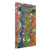 Pink, Blue, Green, Orange, Marble Artwork Mini Klemmbrett (Schrägansicht)