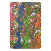 Pink, Blue, Green, Orange, Marble Artwork Mini Klemmbrett (Rückseite)