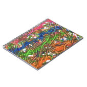 Pink, Blue, Green, Orange, Marble Artwork Notizblock (Linke Seite)