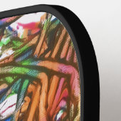 Pink, Blue, Green, Orange, Marble Artwork Pickleball Schläger (Linke Seite)