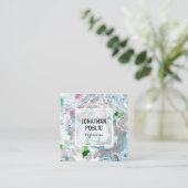 Pink Blue Green Trendy Moderne Abstrakte Kunst Quadratische Visitenkarte (Stehend Vorderseite)