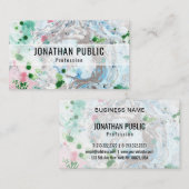 Pink Blue Green Trendy Moderne Abstrakte Kunst Visitenkarte (Vorne/Hinten)