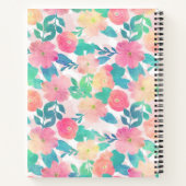 Pink Blue Hand Paint Floral Girl Design Notizblock (Rückseite)