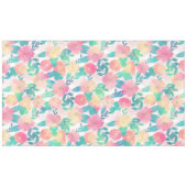 Pink Blue Hand Paint Floral Girl Design Tischdecke (Vorderseite (Horizontal))