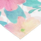 Pink Blue Hand Paint Floral Girl Design Tischdecke (Schrägansicht)