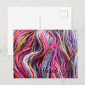 Pink Blue Handspun Wolle Garne Knett Vielen Dank Postkarte (Vorne/Hinten)