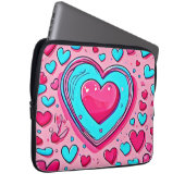 Pink Blue Heart Pattern Laptopschutzhülle (Vorne Rechts)