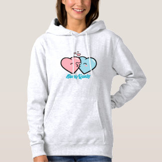 Pink & Blue Hearts Kiss Hoodie