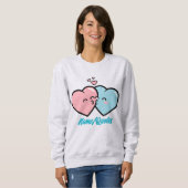 Pink & Blue Hearts Kiss Sweatshirt (Vorne ganz)