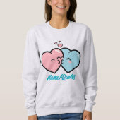 Pink & Blue Hearts Kiss Sweatshirt (Vorderseite)