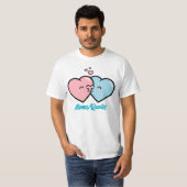 Pink & Blue Hearts Kiss T-Shirt (Vorne ganz)