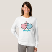 Pink & Blue Hearts Kiss T-Shirt (Vorne ganz)